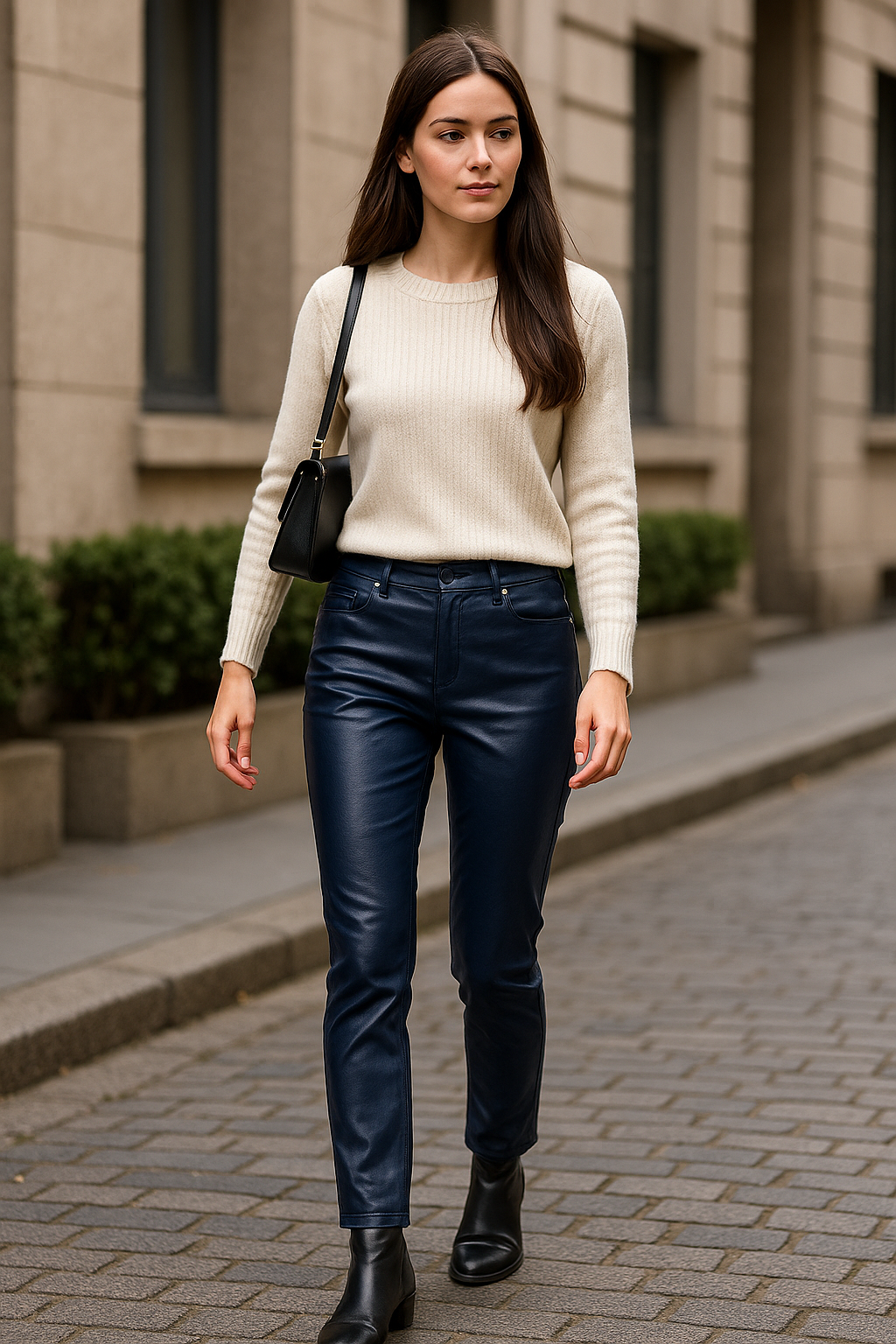 Pantalon Femme Simili Cuir - Slim Fit