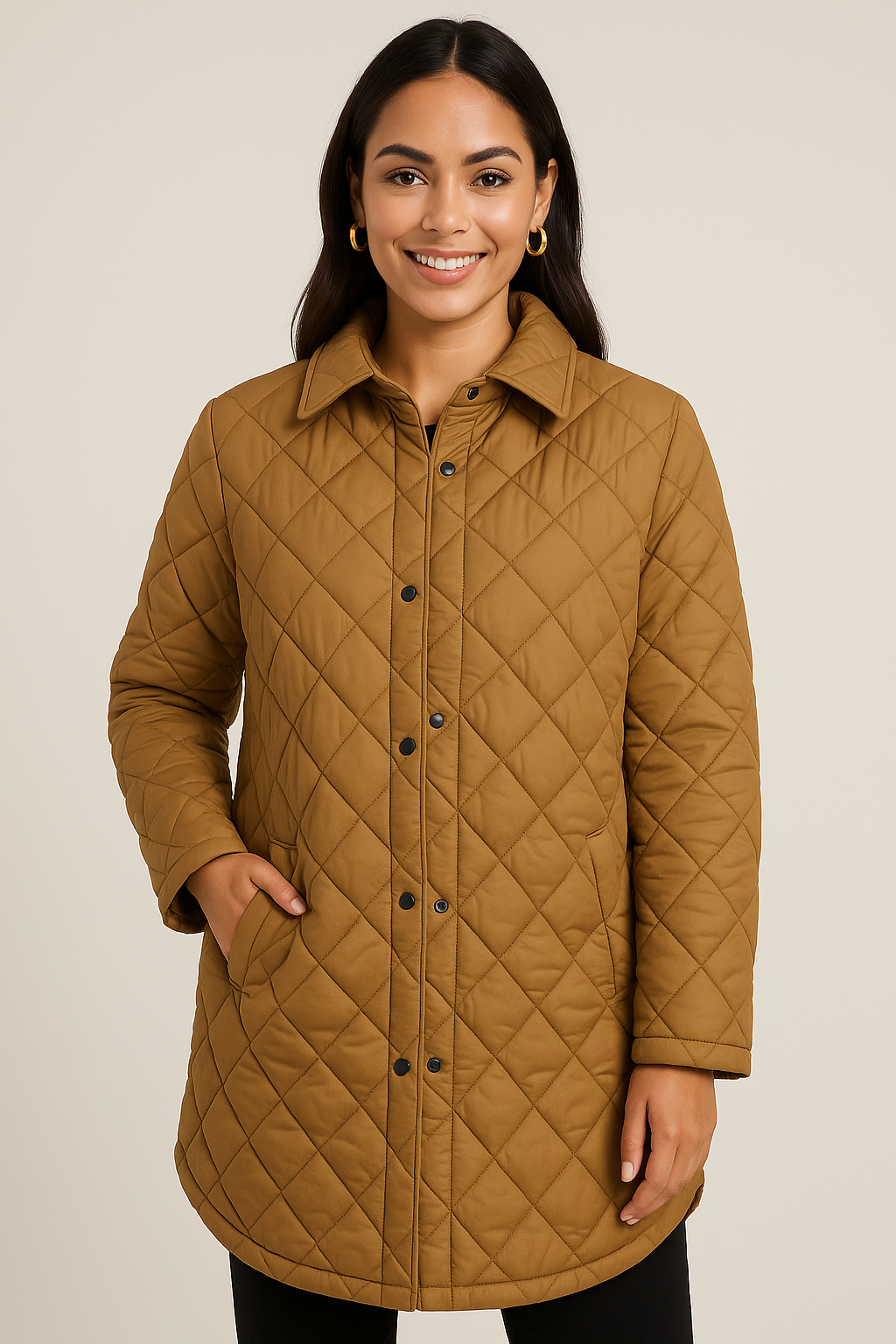 Manteau Femme Matelassé Long - Style Chic & Confortable - A2R Collection