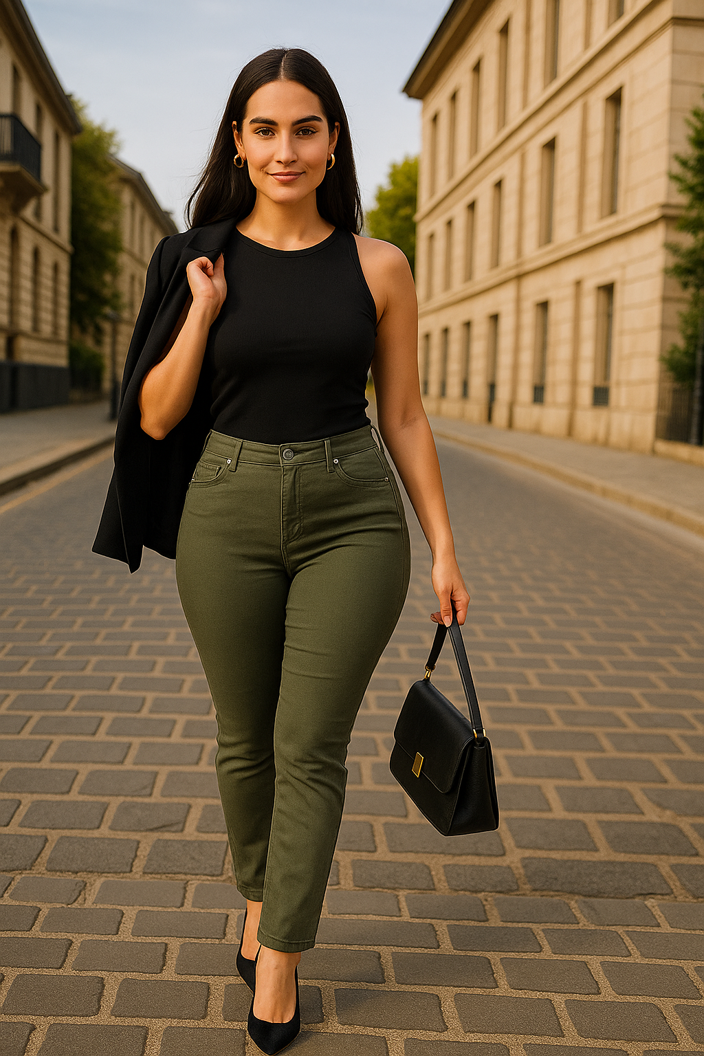 Pantalon Femme Kaki, Coupe Confort & Stretching - Taille 38 à 50 / A2R Collection