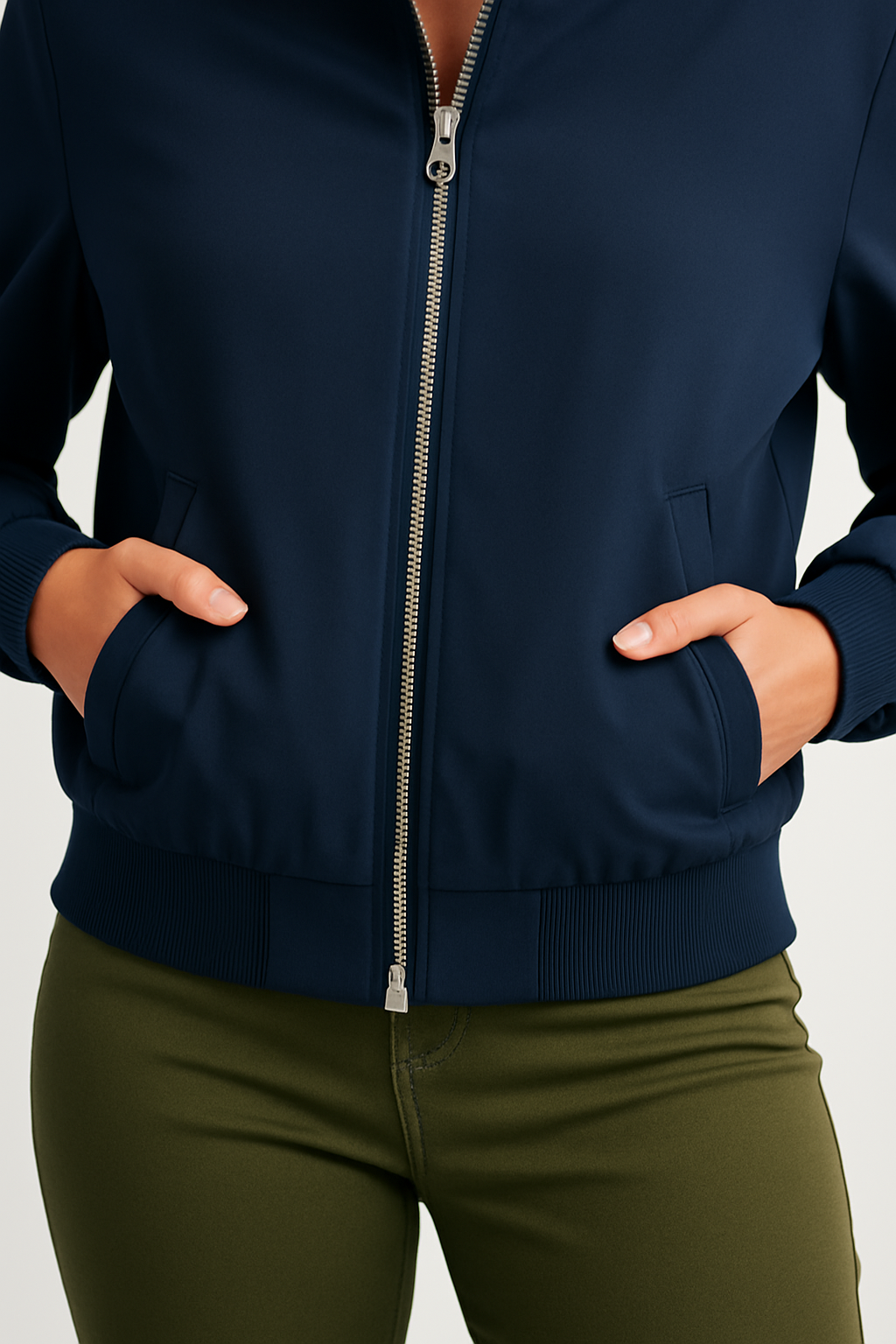Bombers Femme Bleu Marine - Coupe Casual Chic