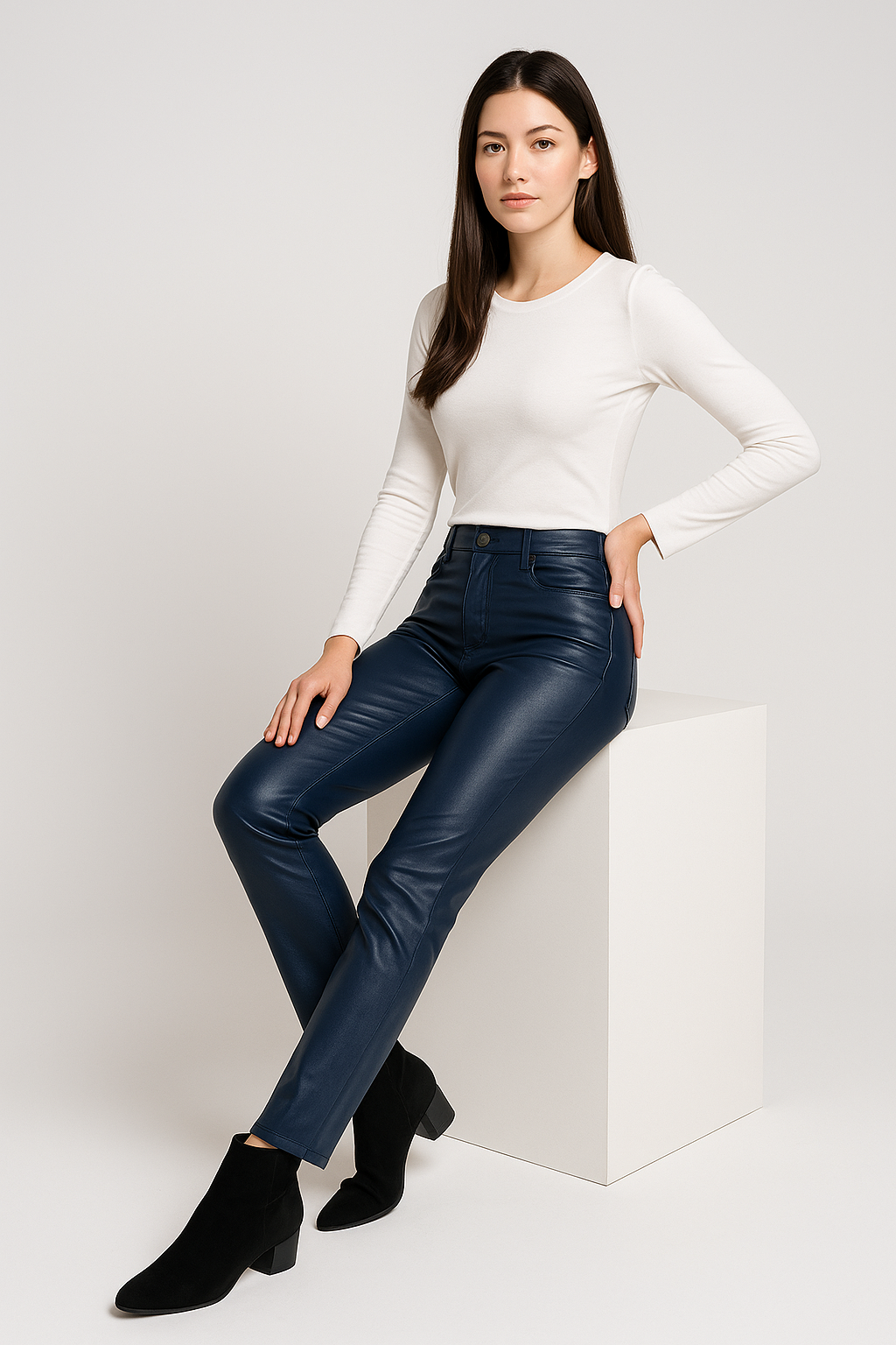 Pantalon Femme Simili Cuir - Slim Fit
