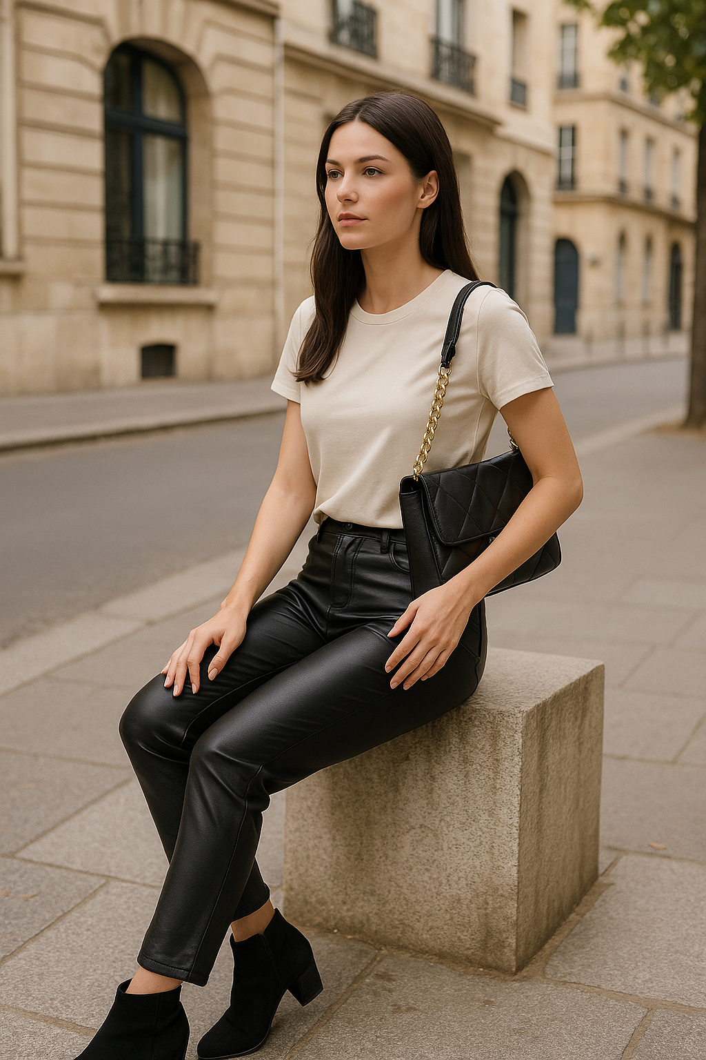 Pantalon Femme Simili Cuir - Slim Fit