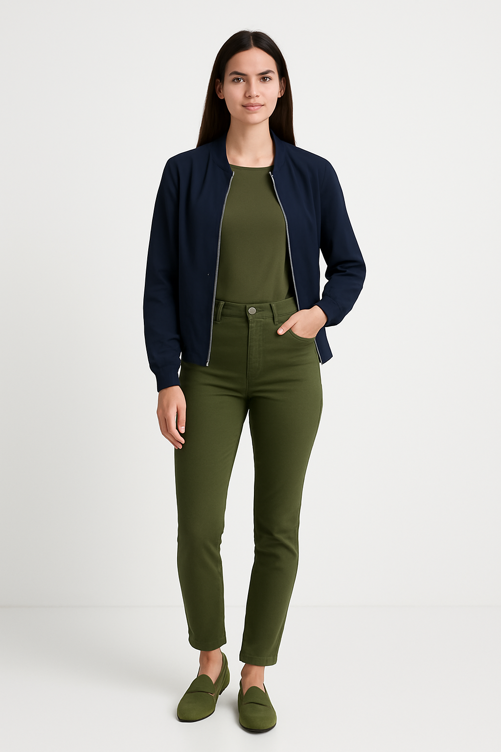 Bombers Femme Bleu Marine - Coupe Casual Chic