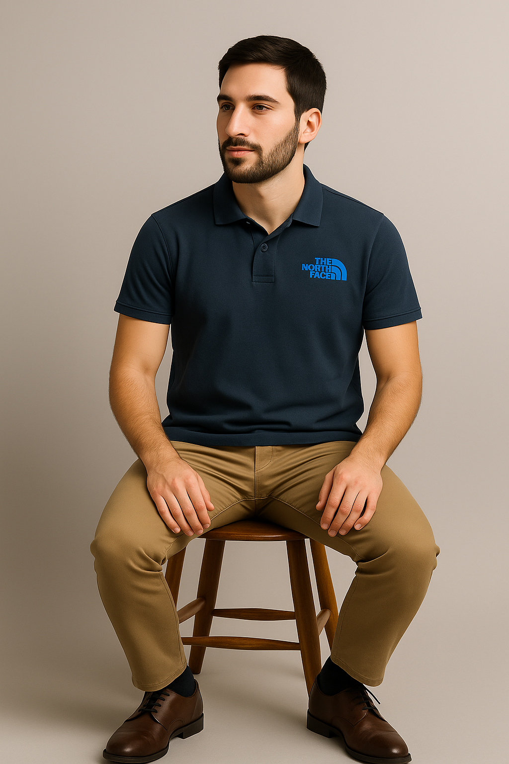 Polo The North Face Bleu Marine - Taille M - 100% coton