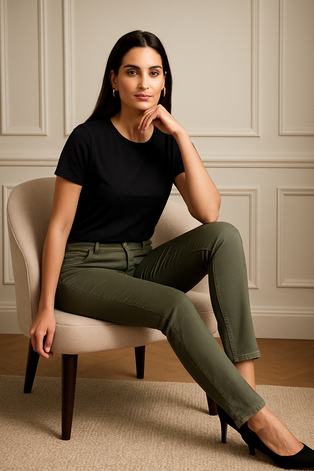 Pantalon Femme Kaki, Coupe Confort & Stretching - Taille 38 à 50 / A2R Collection