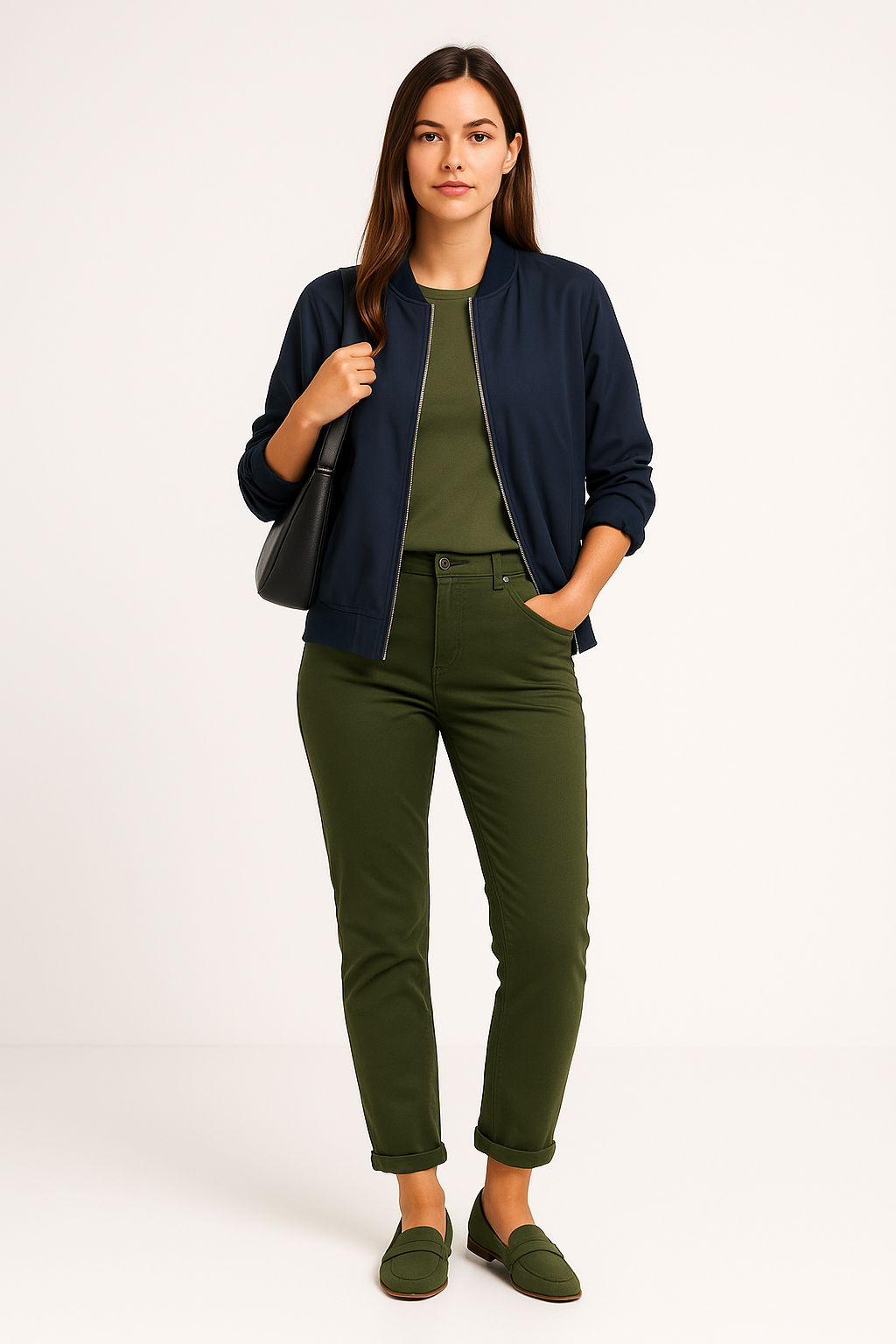 Bombers Femme Bleu Marine - Coupe Casual Chic
