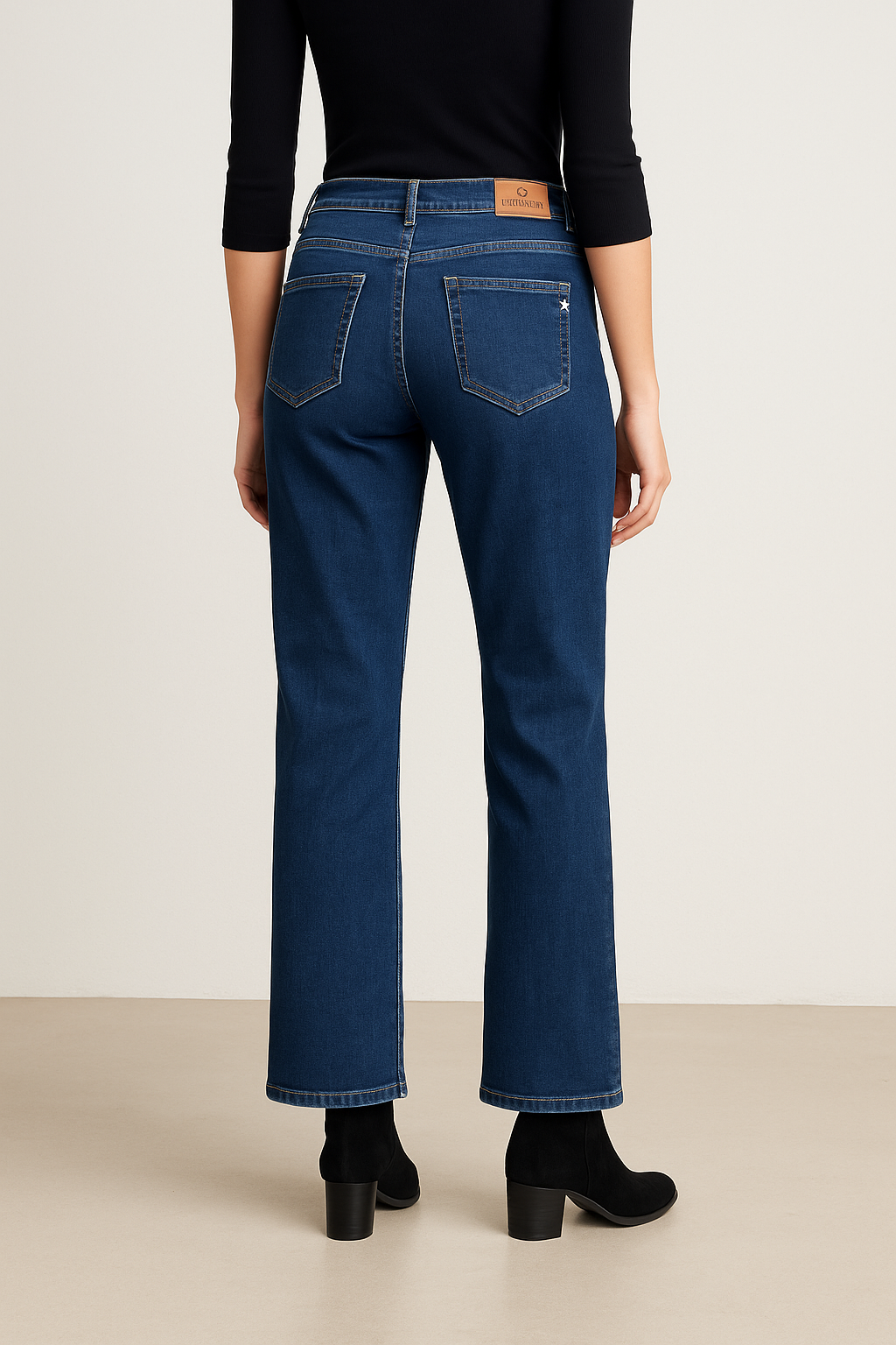 Jean Karostar Femme - Straight Leg Bleu Marine - Taille 40