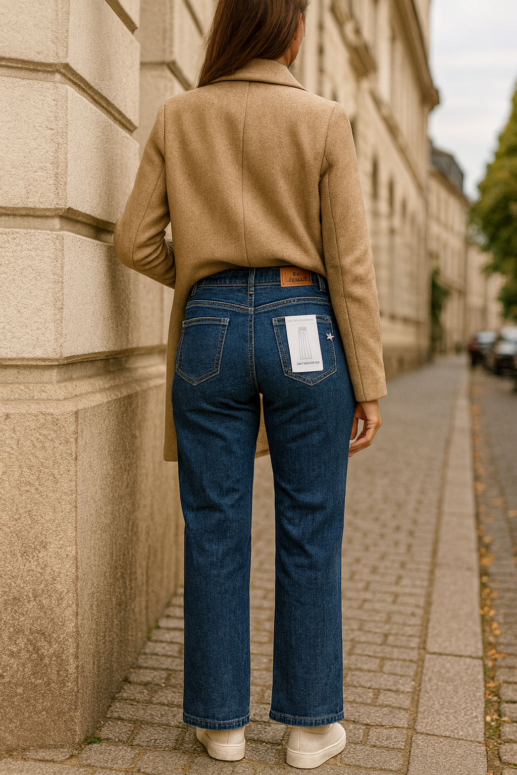 Jean Karostar Femme - Straight Leg Bleu Marine - Taille 40