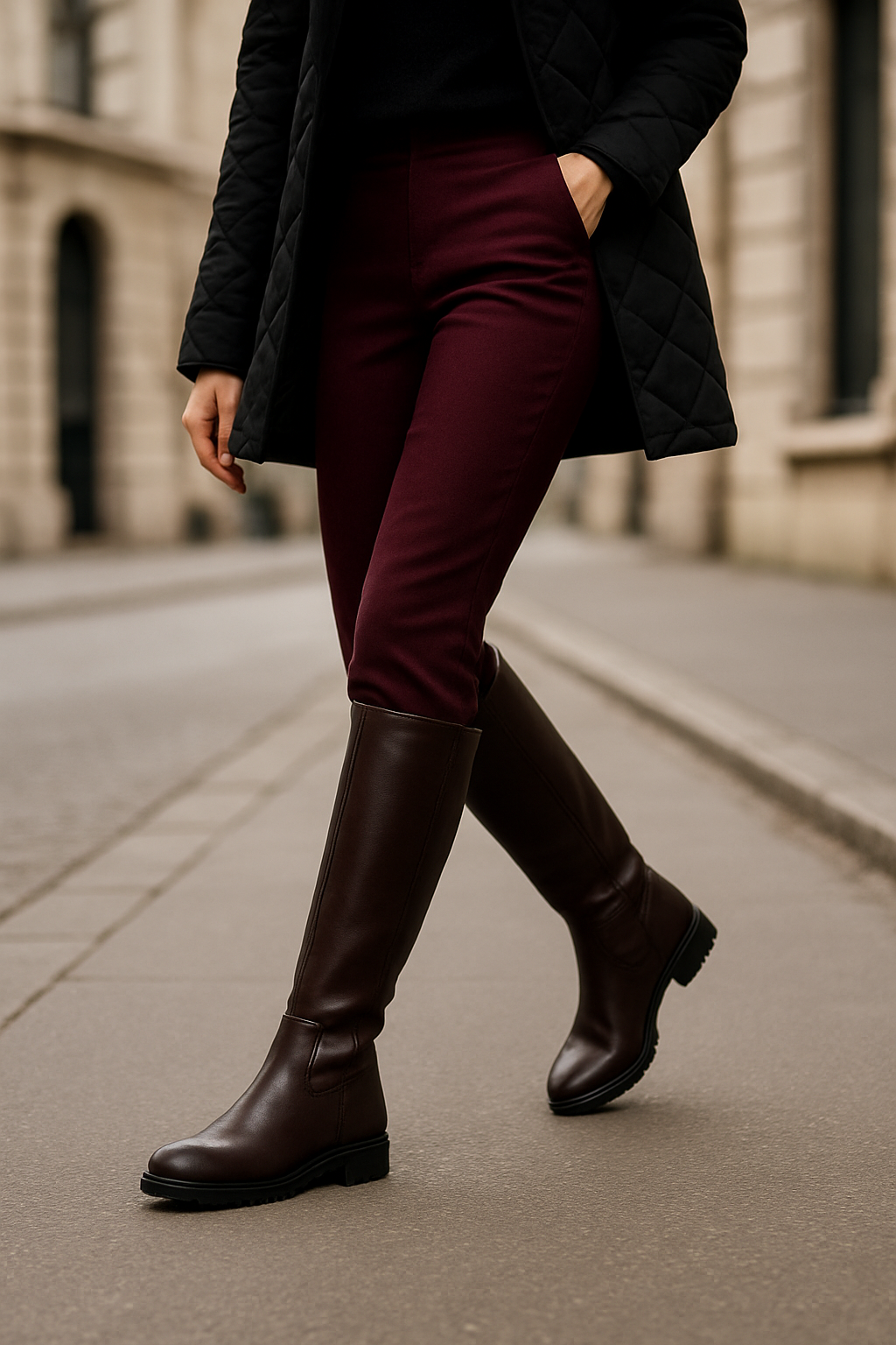 Bottes Femme Mi-Mollet - Simili Cuir Marron - Confort & Style Élégant - A2R Collection