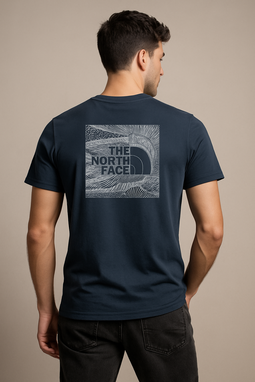 Tee-shirt The North Face Bleu Marine - Logo Avant & Dos - Taille S
