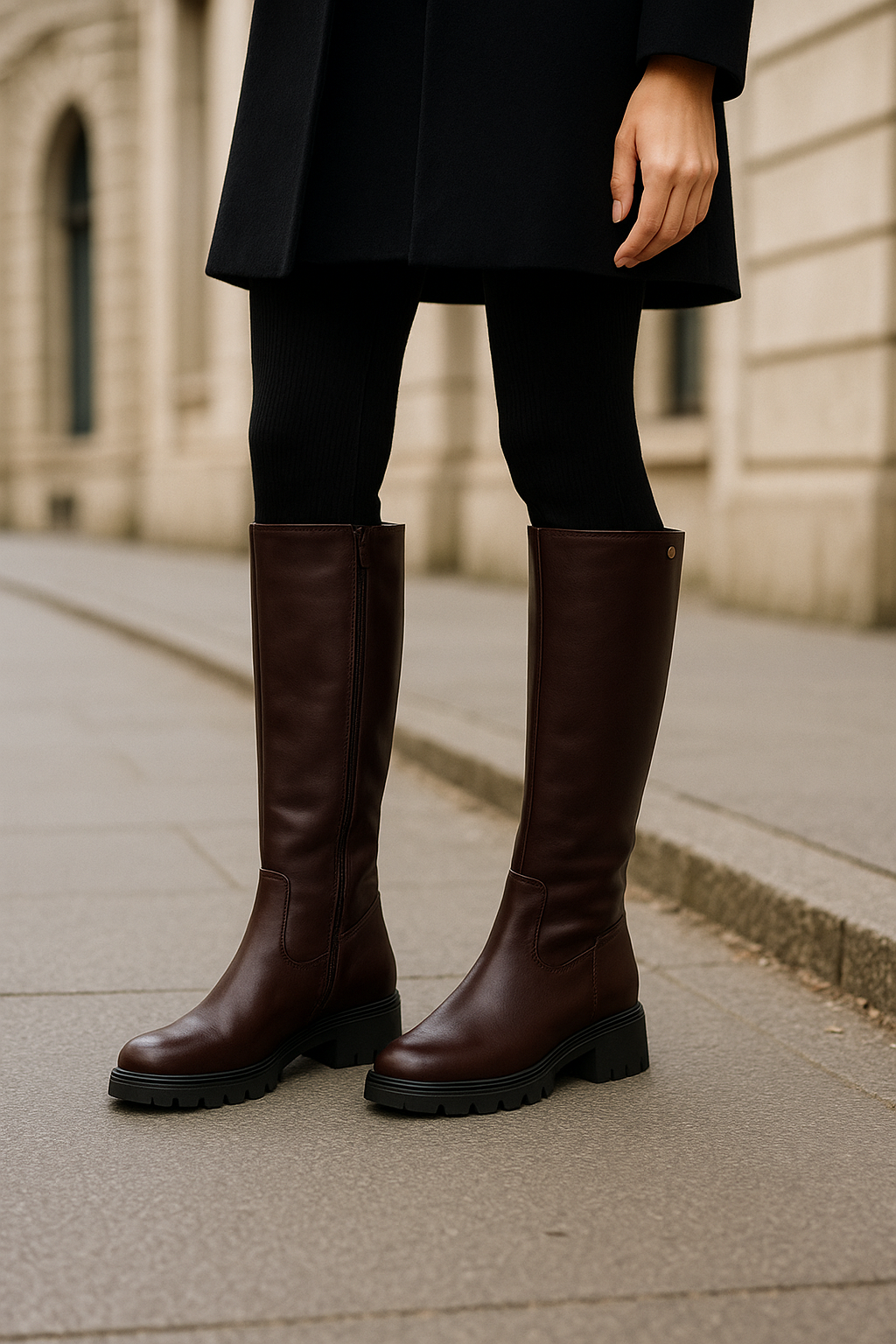 Bottes Femme Mi-Mollet - Simili Cuir Marron - Confort & Style Élégant - A2R Collection