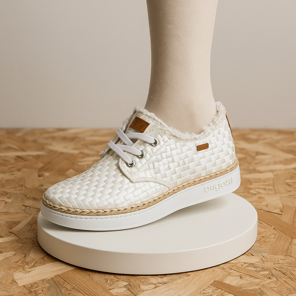 Bugatti Femme - Baskets Tressées blanches avec doublure douce (Pointure 41)