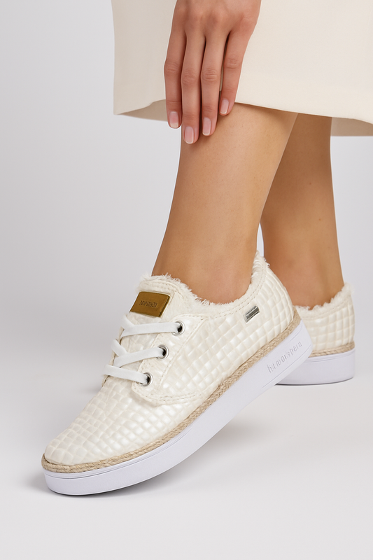 Bugatti Femme - Baskets Tressées blanches avec doublure douce (Pointure 41)