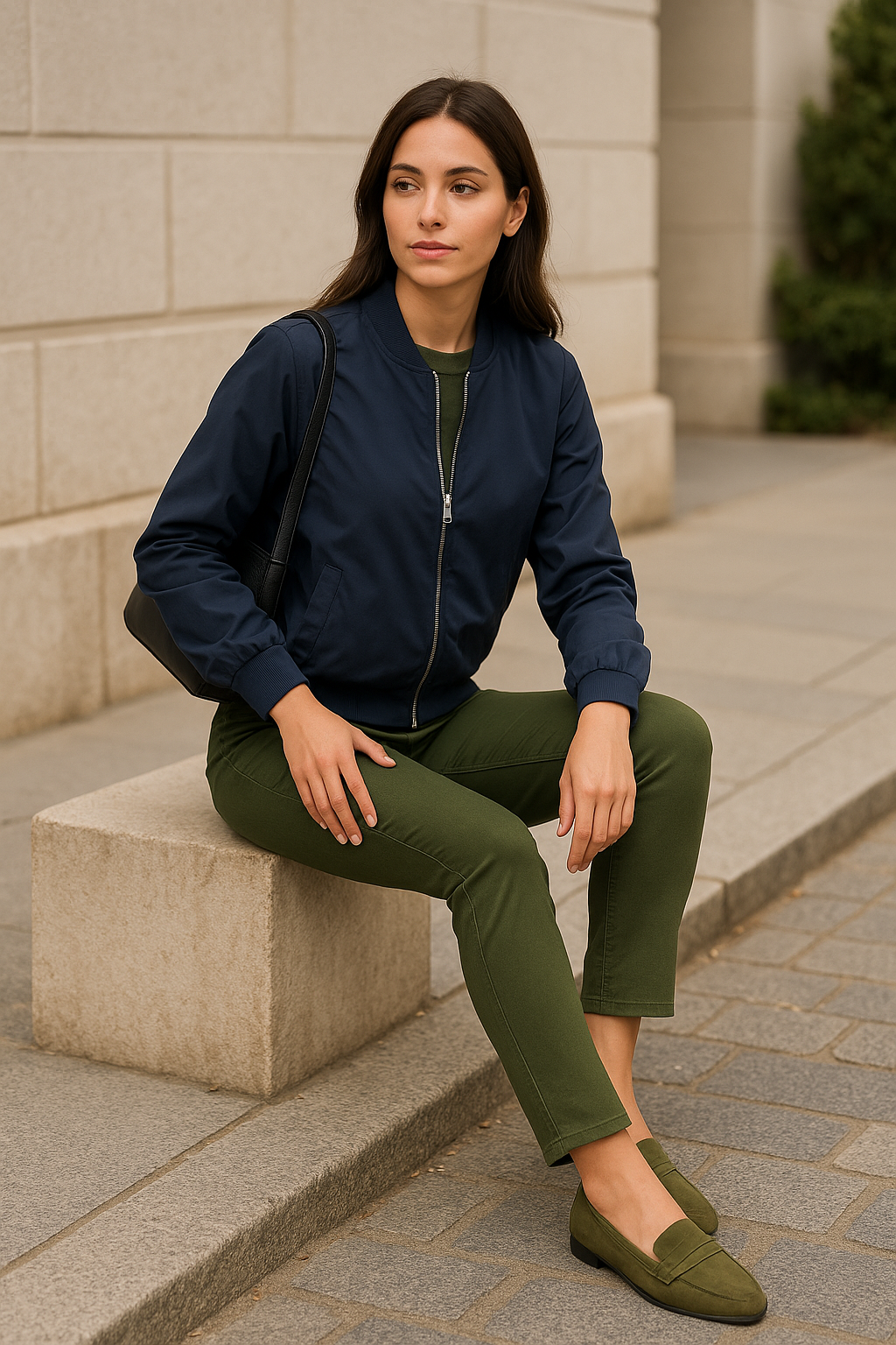 Bombers Femme Bleu Marine - Coupe Casual Chic